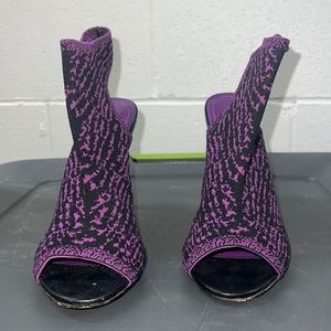 Zara purple and black peep toe heels